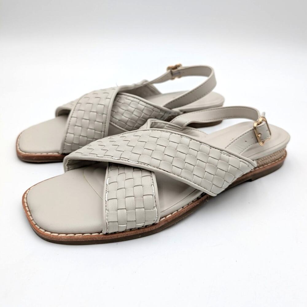 Splendid Bennet Slingback Sandals Open Toe Women's White Sand Size US8.5M EU38.5